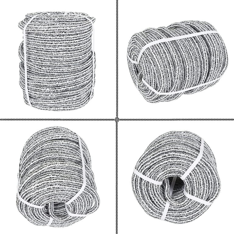 HOSTIC 5/8 in 200 FT 24 Strand Braided Rope Bull Rope for Tree Work  Multipurpose Polyester Rope Suitable for Arborist Swing Tree Felling Black  White 