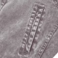 thumbnail image 6 of EANJE Men's Vintage Washed Trucker Jacket Casual Contrast Corduroy Collar Button Down Work Jacket with Pockets for Street Daily Outfit Gray 3XL, 6 of 6