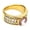 Gold-pink, variant on Women's Stainless Steel Round Gemstone Ring Gold Plated CZ Micro Pave Ring Blue Size 10
