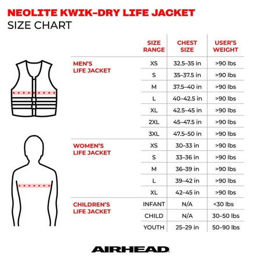 Airhead Neolite Men's Life Jacket, Kwik-Dry Tech, XS, Camo Cool Blue