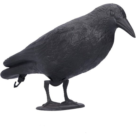 Simulation Crow, Crow Decoys Simulation Plastic Crow Statue Hunting Bait Decoys Tool for Outdoor Garden Decoration