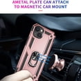thumbnail image 5 of Compatible with iPhone 13 Case Built-in 360 Ring Holder Kickstand, Extreme Protection Military Armor Magnetic Car Dual Layer Protective Heavy Duty Phone Cover For iPhone 13,Rosegold, 5 of 8