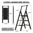 thumbnail image 3 of HESTINYSU 3-Step Steel Lightweight Folding Step Ladderr, 3 of 7