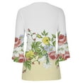 thumbnail image 5 of up to 60% off Gifts Under $5 Tunic Tops for Women Winter Womens Button up Henley Shirts Spring Lightweight Pleated Hem 3/4 Sleeve Pullover Tops V Neck Fashion Floral Print Tunic Blouses, 5 of 5