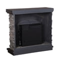 thumbnail image 6 of Commas 3D Electric Fireplace with Mantle, 36" Stone and Brick Heater, Gray, 6 of 7