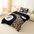 thumbnail image 2 of Castle Fairy Leopard Print Billiards Twin Comforter Sets 2pcs, Vintage Sport Theme Bedding Set, Brown Black White,Black Reversible,1 Comforter and 1 Pillowcase, 2 of 6