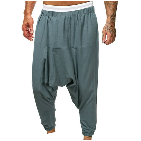 SOOMLON Mens Sweatpants Beach Pants Loose Pants Pants Gray XL