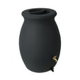 thumbnail image 2 of Algreen Flat Back Castilla Rain Barrel, 50 Gallon, Black Resin, 2 of 8