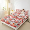 thumbnail image 4 of Castle Fairy Teens Santa Claus 4-Piece Full Size Sheets,Merry Christmas Bed Sheets,Geometric Plaid Lightweight Sheet Sets,Breathable Home Decor, 4 of 7