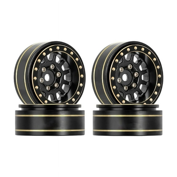 4pcs Brass Beadlock Rims 12-Spoke Wheel for 1/18 TRX4M 1/24 SCX24 Deadbolt RC Crawler Beadlock Wheel Upgrade Accessories