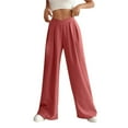 thumbnail image 2 of Patlollav Womens Solid Wide Leg Palazzo Lounge Pants Casual Straight Leg High Waist Stretch Pants, 2 of 6