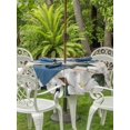 thumbnail image 3 of Outdoor Tablecloth with Umbrella Hole for Patio/Picnic/Party/Camping, Spring Floral Waterproof Table Cloth Round Cover Washable, White Magnolia Flowers Barn Door Farmhouse Beige (Dia 54"), 3 of 8