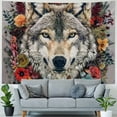 thumbnail image 4 of Orinice Wolf Flowers Art Tapestry Wall Hanging Unique Style for Home Decor | Graphic Tapestries for Living Room Bedroom Apartment | Farmhouse and Dorm Decoration | Various Sizes Available 50x40inch, 4 of 6