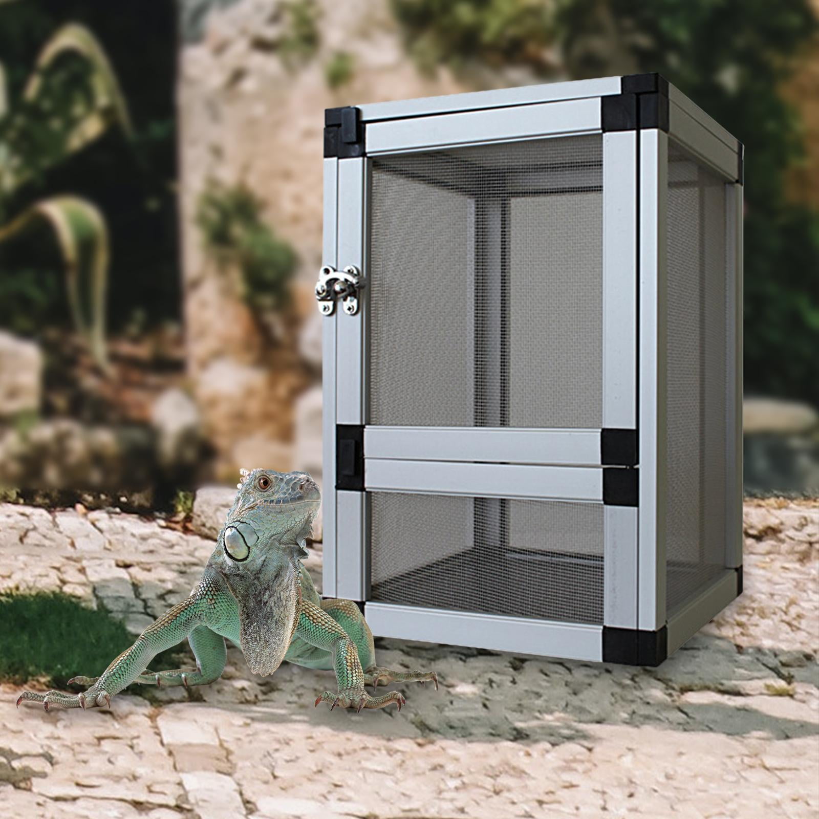 Reptiles Habitat Air Screen Cages Storage Ventilation Feeding Portable Reptile Cage Breeding Box for Frog Crickets Chameleons Gecko Turtle