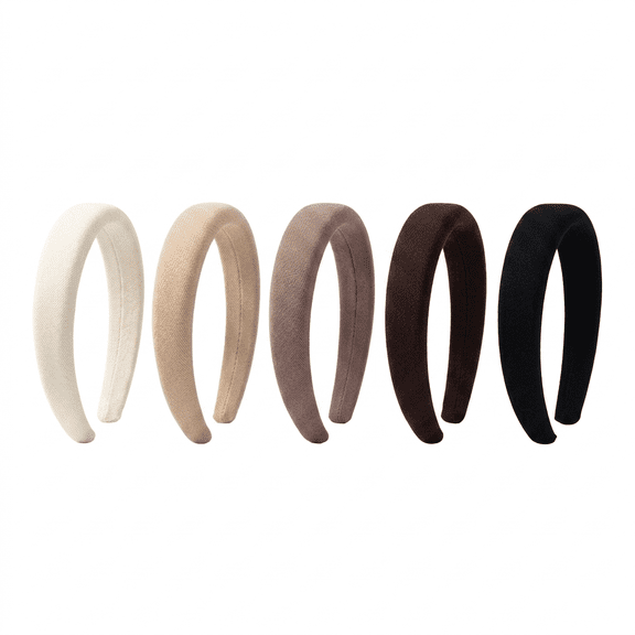 ROSEXIXI Headbands for Women 5Pcs Padded Sponge Styling Headpiece Non Slip Thick Head Accessories Hair Topper for Ladies High Skull Top Elegant Daily Fashion Styling