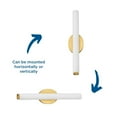 thumbnail image 2 of Parallel LED Collection 22" Satin Brass Etched White Glass Mid-Century Modern Bath Vanity Light, 2 of 3