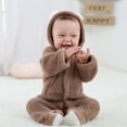 thumbnail image 4 of SYNPOS Newborn Baby Jumpsuit Hooded Fleece Rompers Long Sleeve Onesies Outwear Outfits 0-12 Months, 4 of 18