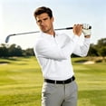 thumbnail image 6 of LWavelet Mens Polo Shirts Long Sleeve Button Collared Golf Shirts Casual Classic Business Dress Shirts for Office Work, 6 of 7