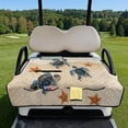 thumbnail image 3 of COEQINE Quilted Golf Cart Seat Cover, Folds Like a Bag with Handle for Easy Carry, Universal Fit 51.2"x30.3" for EZGO Yamaha Club Car 2-Seaters, 4 Pockets, Beach Sea Turtle Starfish, 3 of 8