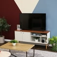thumbnail image 6 of Sunnydaze Mid-Century Modern Console TV Stand for 55" TV with Shelves, Latte, 6 of 14
