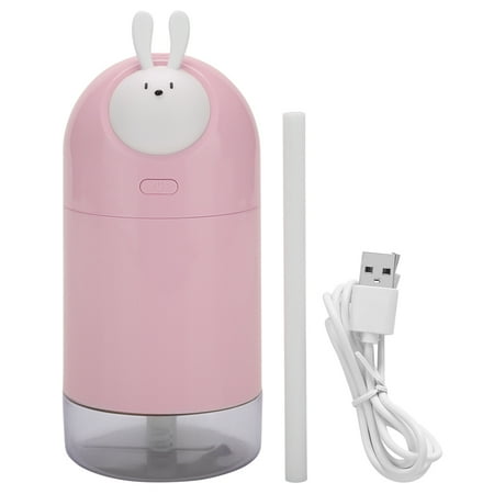 

Pink Rabbit 280mL Mini USB Humidifier - Cute Cartoon Design for Home Office or Car Moisturizing Refresh