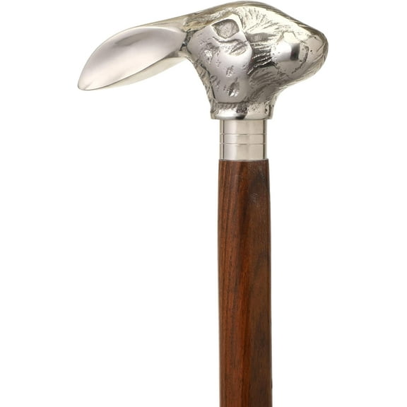 Vintage Wooden Walking Cane Wooden Walking Stick for Seniors Silver Brass Handle Rosewood Brown Shaft Cane Walking Cane for Men and Women