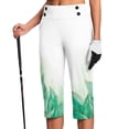 thumbnail image 3 of LEKWK Trouser Yoga Pants for Women Floral Print High Waist Buttons Capri Yoga Pants Side Slit Pockets Summer Straight Leggings Stretchy Gym Outfits, 3 of 5