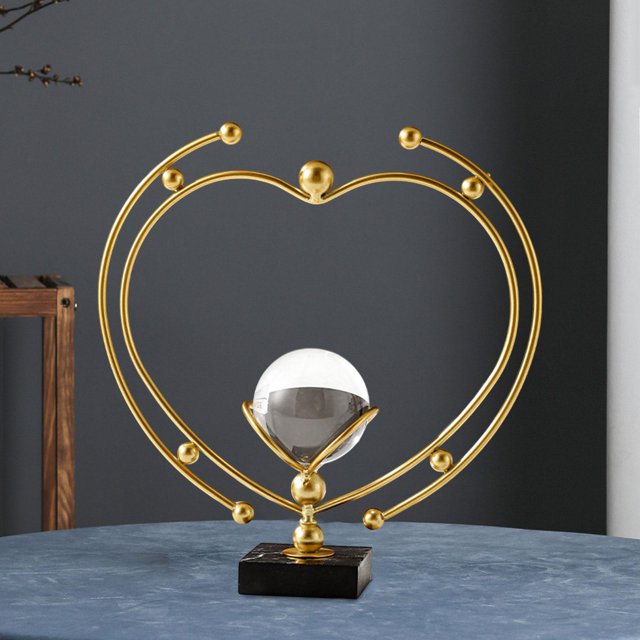 Adorno de bola Estatua de bola Decoración Mesa Centros de mesa Obra de arte Figura de regalo Escultura de arte nórdico con base para escritorio Fiesta Corazón 19cmx20cm Macarena Escultura de bola