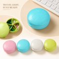 thumbnail image 2 of Pill Organizer Round 5 Compartment Beige Compact Travel Case for Daily Vitamins and, 2 of 6
