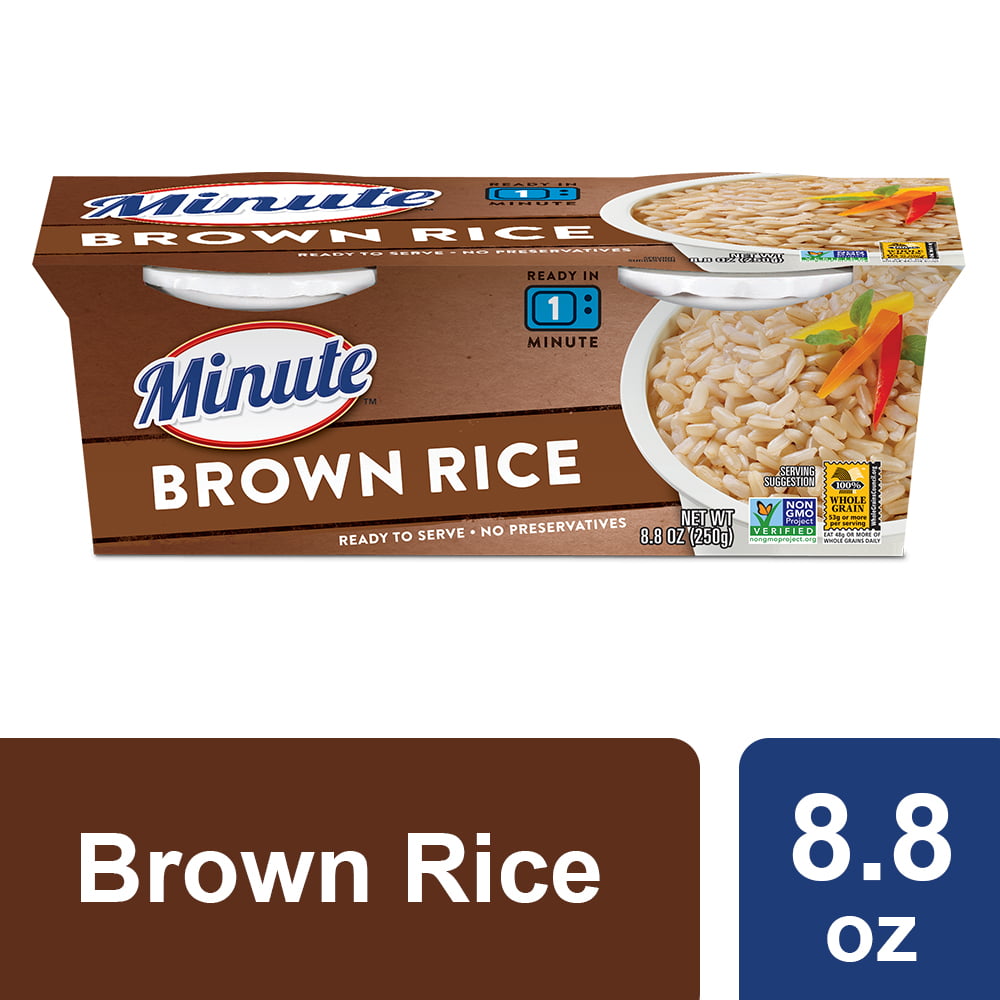 Minute Ready to Serve Brown Rice, Quick & Easy Rice Cups, 4.4 oz, 2 Ct