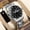Black Surface Silver Streak, variant on Men's watch with transparent back, hollow quartz design, dual calendar, diamond-shaped case, luminous, waterproof, fashionable men's wristwatch, trendy