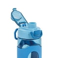 thumbnail image 3 of Your Zone 16 Fluid Ounces Water Bottle, Blue, Tritan, Silicone Sleeve, No Straw, Reuseable, 3 of 6