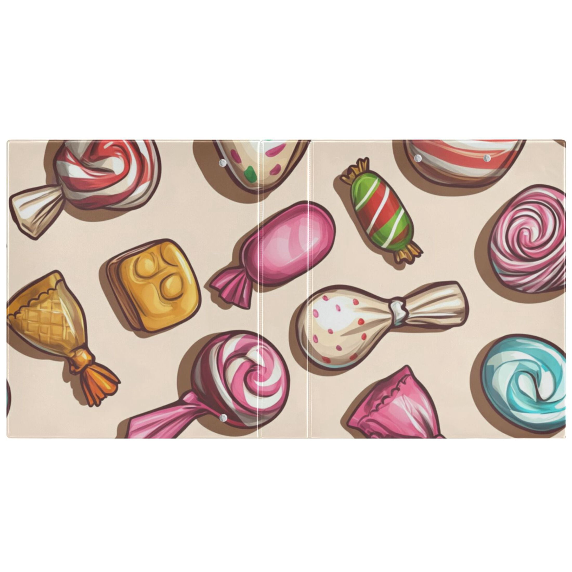 Candies 3 Ring Binders 1.5 inch Hardcover File Folders with Interior Pockets A4 Size Organizer for School Office Hospital