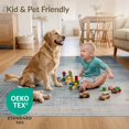 thumbnail image 4 of ODIKA 8'x10' Ultra-Soft Area Rug, Tan Navy Teal Abstract Geometric Grid Neutral Watercolor Motif None Washable, Bare feet friendly, Silk-Touch for Bedroom, Under Sectional, 4 of 7