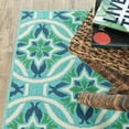thumbnail image 3 of Oriental Weavers Meridian Indoor/Outdoor Rug - 5868L - 3'7" x 5'6" - in Blue/ Green - Moroccan Style, Water, Stain and Fade Resistant, Hose Clean, Patio, Outdoor Living Area Rug, 3 of 9