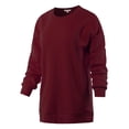 thumbnail image 2 of A2Y Women's Relaxed Fit Quality Long Sleeve Crew Neck Side Pocket Sweatshirt Dark Burgundy 3XL, 2 of 6
