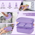 thumbnail image 6 of Bento Lunch Box Set with 10.5oz Soup Thermo for Adults Kids, Leak-proof Food Jar Lunch Container with 4 Compartment, Stainless Steel Coffee Tumbler with Lunch Bag for School Travel Office Purple, 6 of 7