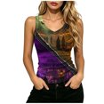 thumbnail image 2 of SELONE Crop Tops for Women Tank Top V Neck Sleeveless Shirts Halloween Knit Ribbed Tees Travel Vacation Tops Purple, 2 of 7