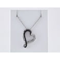 thumbnail image 3 of Auriga Fine Jewelry 925 Sterling Silver 1/5 CTW Natural Black & White Diamond Heart 18" Necklace for Women, 3 of 5