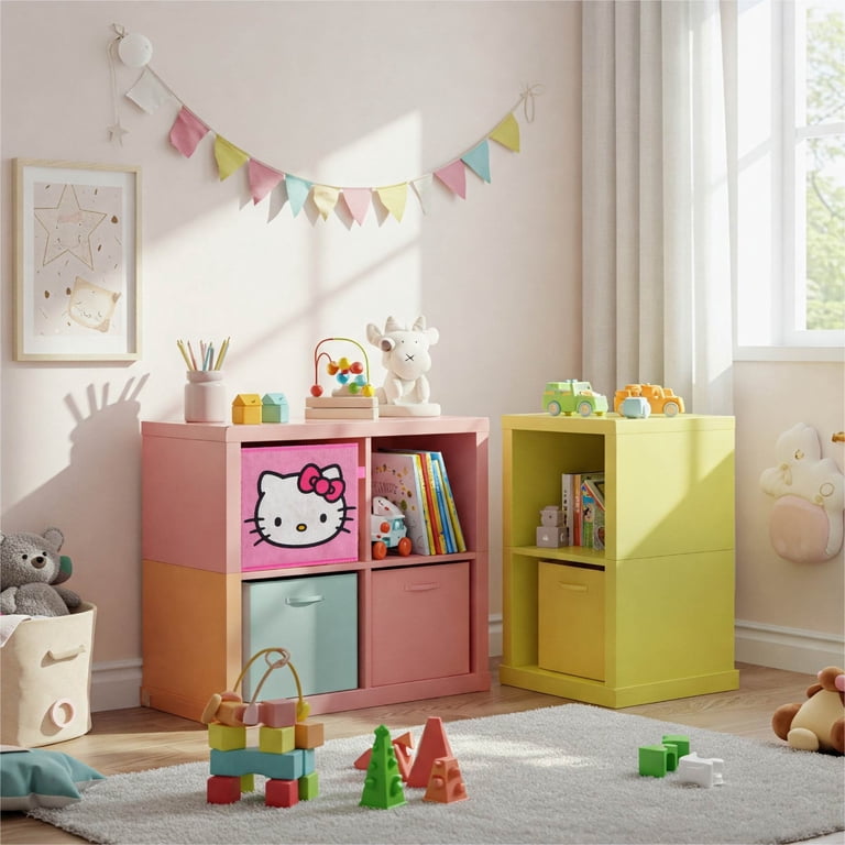 レトロHello Kitty トイBOX木製収納 日本製 Sanrio Hello Kitty Kids Storage Cube - Walmart.com