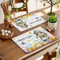 thumbnail image 4 of Happy Easter Bunny Placemats Set of 8, Spring Flowers Butterflies Table Mats Washable Heat-Insulation Non-Slip Place Mats for Kitchen Dinner Table Indoor Outdoor Decor,13x19 Inch Color Plaid, 4 of 9