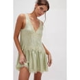thumbnail image 4 of Women's Lace for Mini Dress Slip Dress V-Neck Summer Y2k Ruffle Hem Flowy Swing Boho Short Dresses Green XXL, 4 of 8