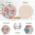 thumbnail image 4 of Haosy Set of 6 Drink Woven Coaster with Holder Heat Resistant Non-Slip Bar Coasters 4 Inches Cute Cartoon Mermaid, 4 of 7