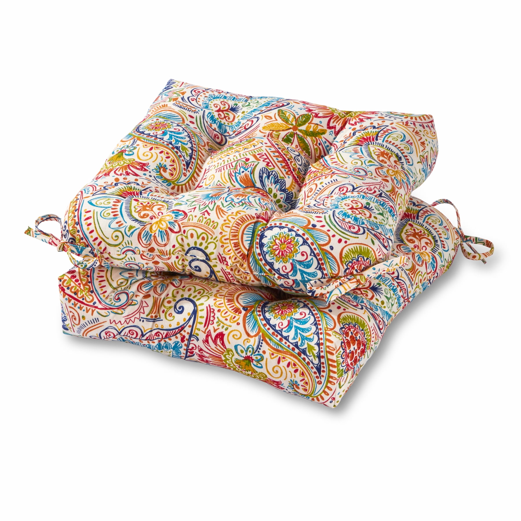 Painted Paisley 20 in. Plush Outdoor Chair Cushion, Set of 2 - Walmart