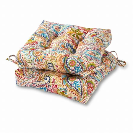 Painted Paisley 20 in. Plush Outdoor Chair Cushion, Set of ...