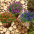 thumbnail image 3 of Outdoor Artificial Fake Flowers No Fade UV Resistant Faux Plastic Plants for Hanging Planter Patio Yard Wedding Indoor Home Kitchen Farmhouse Décor (White), 3 of 5