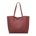 thumbnail image 5 of AUDeals Women Pebbled PU Leather Tote Bag, Solid Color Minimalist Shoulder Purse, Large Capacity Tassel Handbag for Daily Travel Commute, 5 of 7