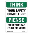 thumbnail image 1 of SignMission OS-TS-A-1218-L-11895 Panneau OSHA Think - Votre Sécurité Vient en Premier Bilingue, 1 of 1