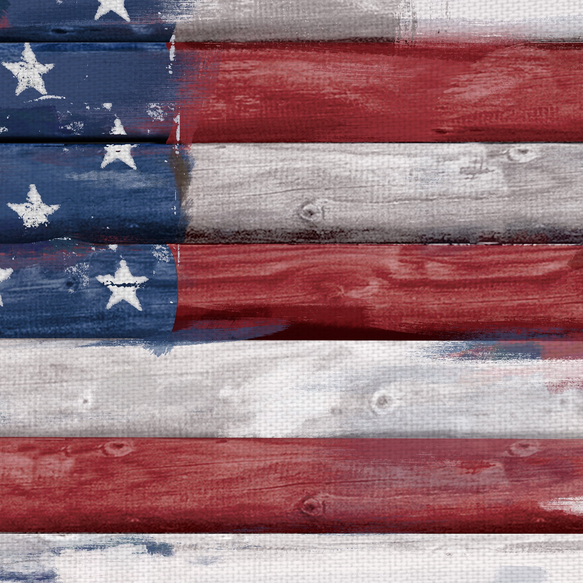 Masterpiece Art Gallery Shiplap Allegiance I American Flag By Studio Arts Canvas Art Print 24" x 36"