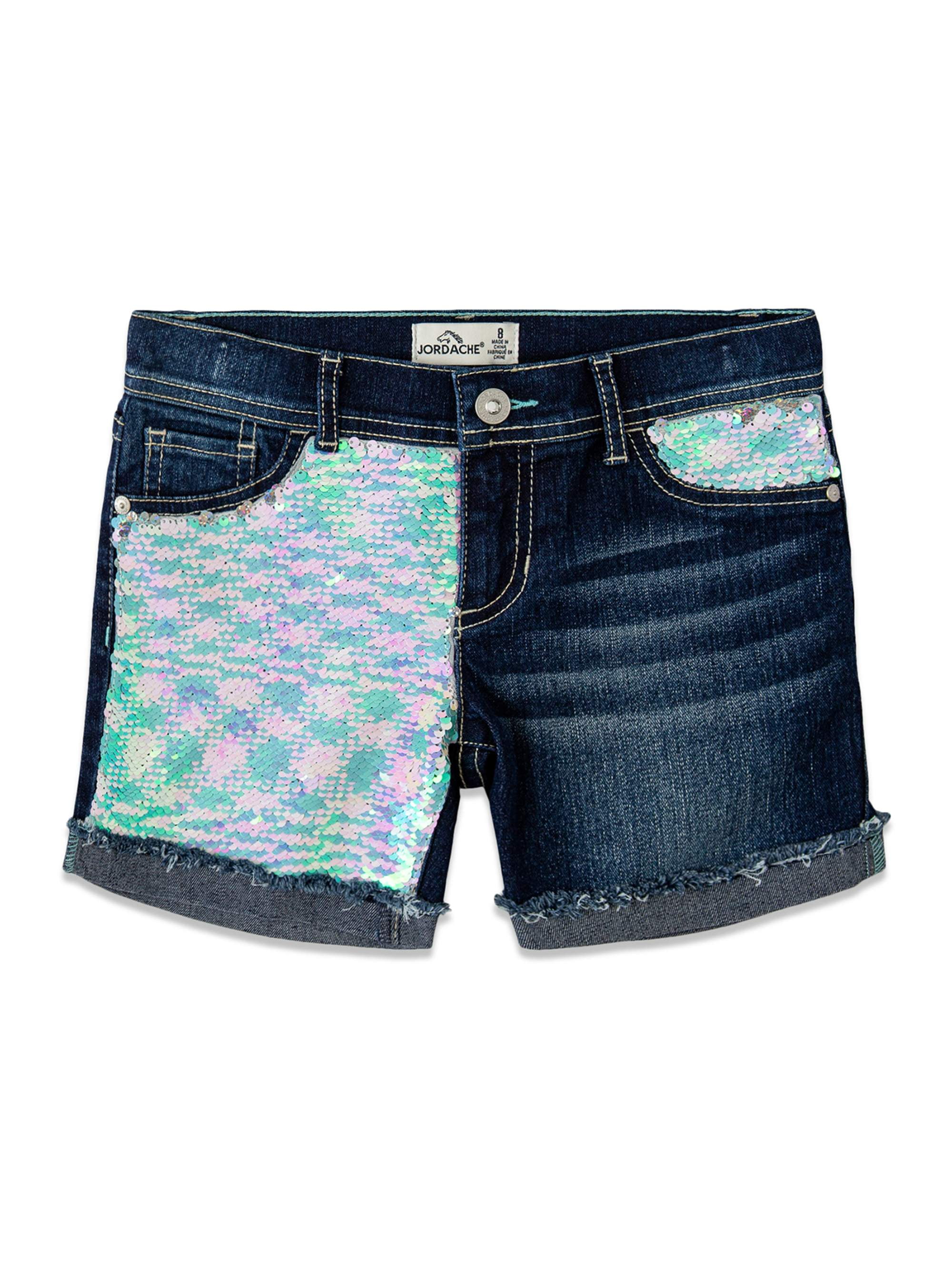 distressed sequin denim jeans